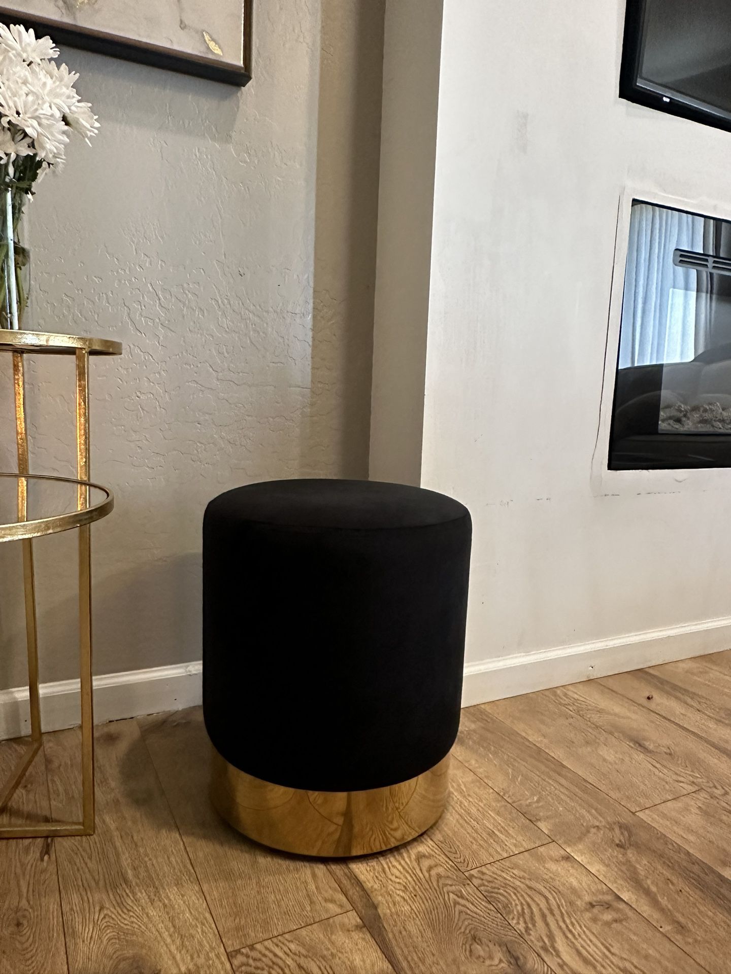 Black And Gold Ottoman 