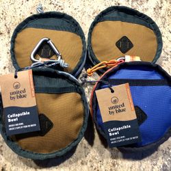 4x Cloth Collapsible Pet Bowls