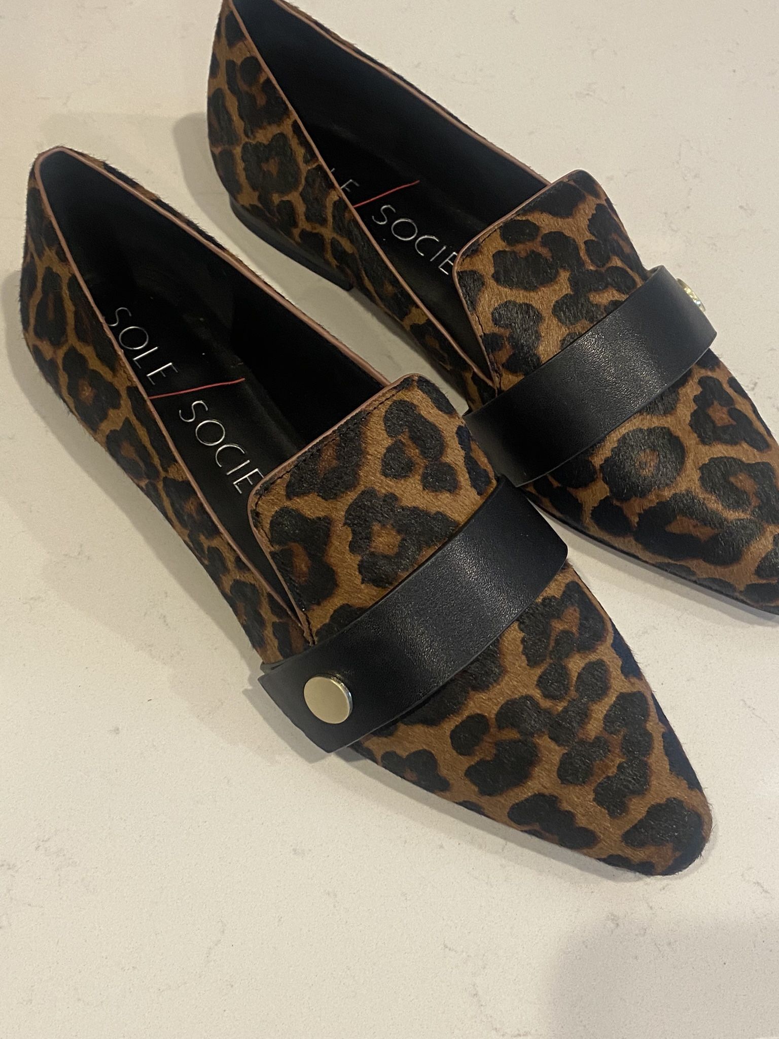 Sole Society Baretta Flats- Whiskey Multi-Color Haircalf On Sale $75 Now $25