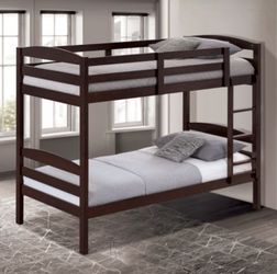 Brand New Espresso Twin Size Bunk Bed