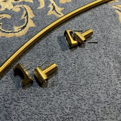 Signature Hardware Curved 60 Inch Shower Rod Brushed Gold Brass