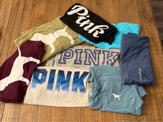 PINK Victoria’s Secret Women’s T-Shirt Lot of 8 Size Large