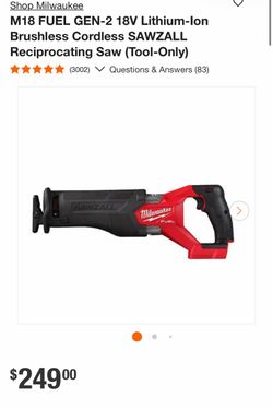 Milwaukee M18 FUEL SAWZALL Reciprocating Saw