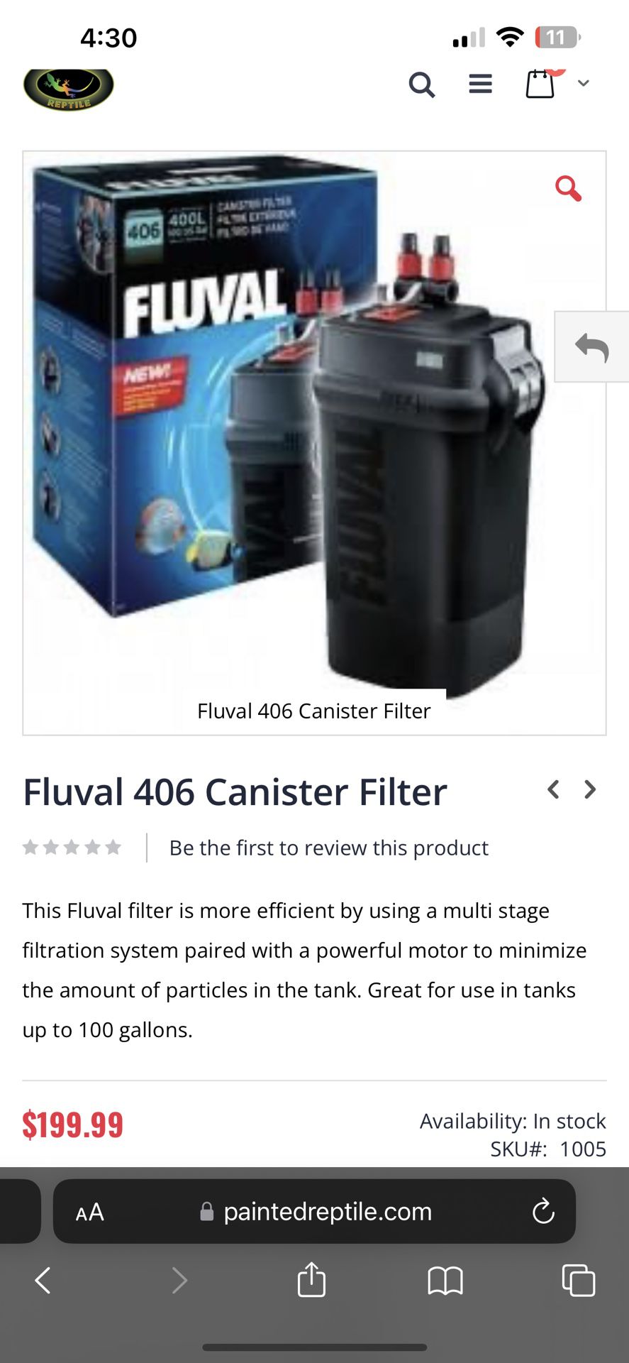 Fluval 406 Canister Filter 