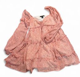 pink floral babydoll dress with ruffles