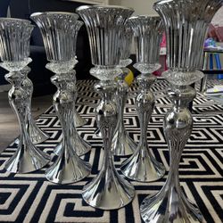 10 Silver Trumpet Vases