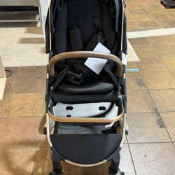 Baby Stroller for Newborn, 4 Modes Convertible Toddler Stroller, High Landscape Pushchair with Reversible Seat, One-Hand Fold, Cup Holder, Storage Bas