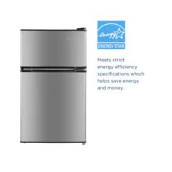 Insignia™ - 3.1 Cu. Ft. Mini Fridge with Top Freezer and ENERGY STAR Certification - Stainless Steel Look
