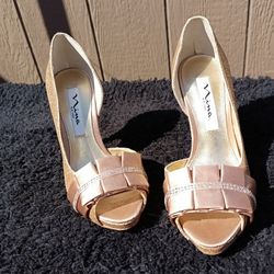 Dainty Gold Glitter "Nina NY" Heels