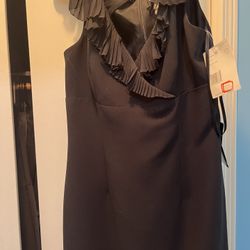 Liz Claiborne Black Dress With Round Cape Size 12