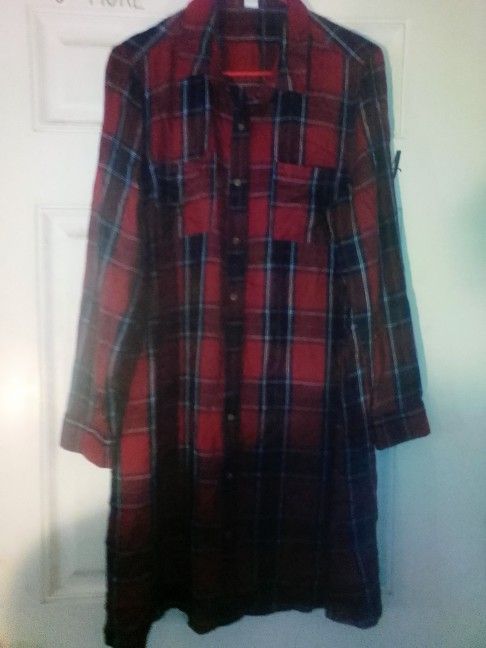 old navy plaid shirt dress sz xl