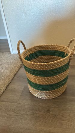 Brown and Green woven basket