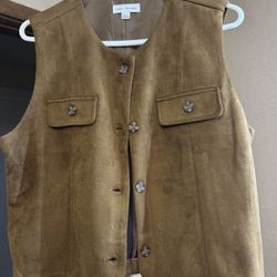 Large Brown Suede Vest 