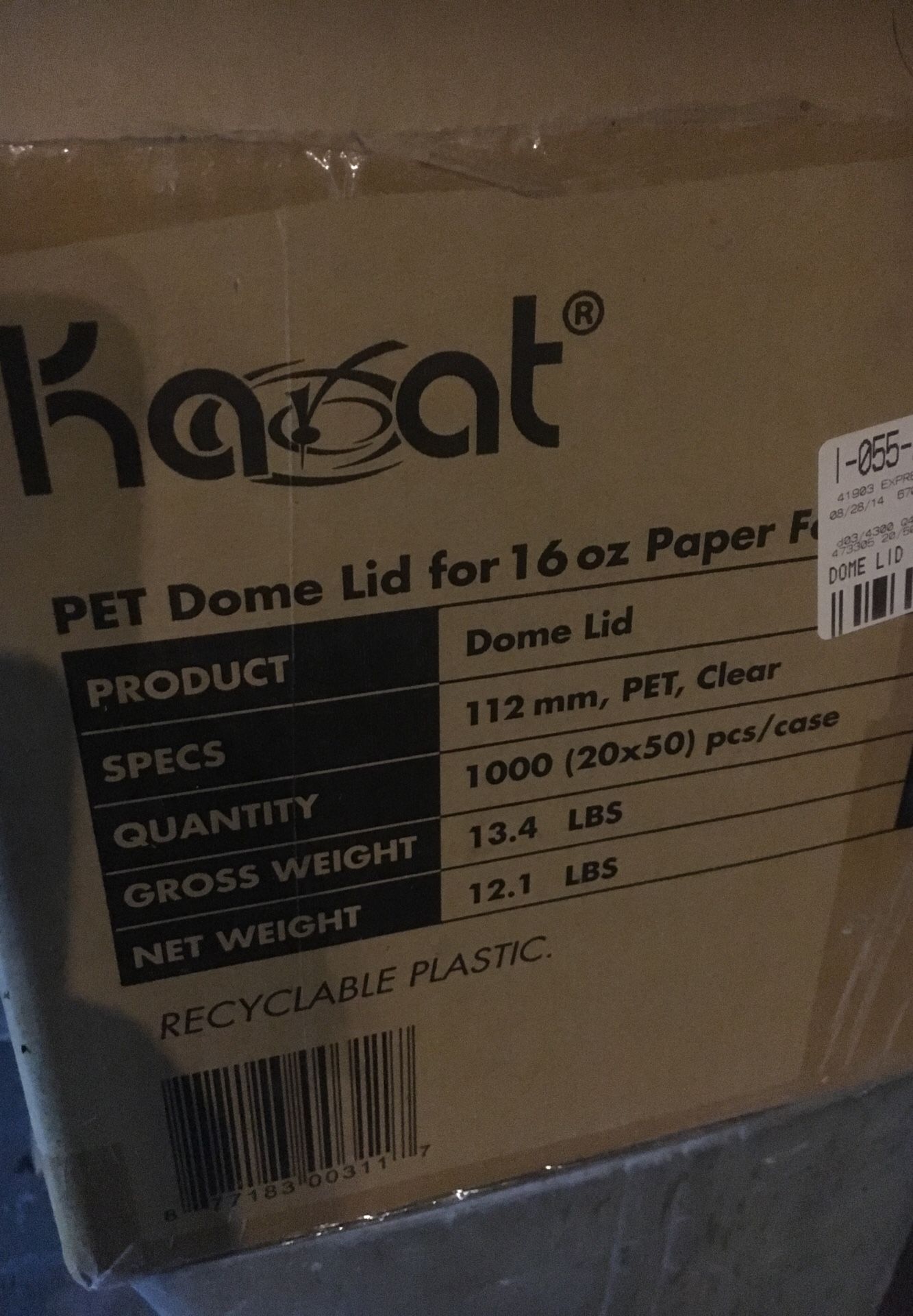 PET dome lid for 16oz paper food container