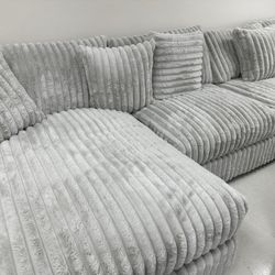 Corduroy Sofa, Sofa with Chaise , Living room Set 