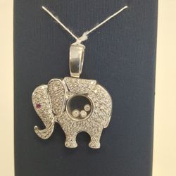 Elephant White Gold Pendant 18k 
