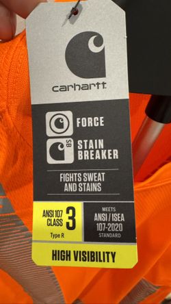 Carhartt XL relaxed fit lightweight long sleeve class 3 pocket tshirt orange