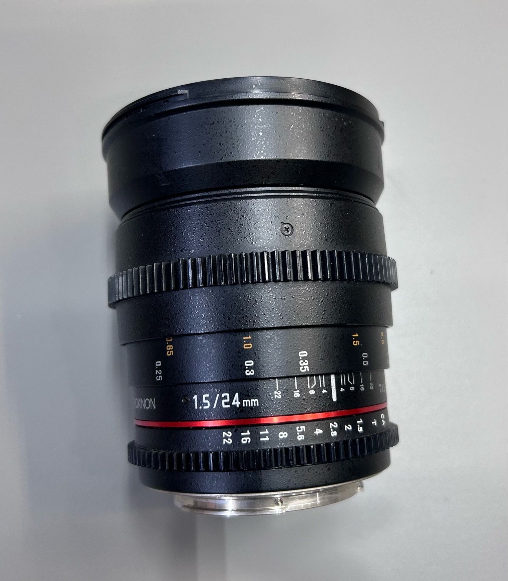 Rokinon 24mm 1.5 Cine lens for Canon EF mount