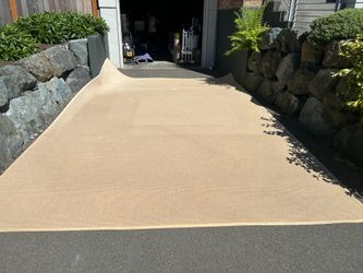 17ft x 10ft beige jute area rug and pad