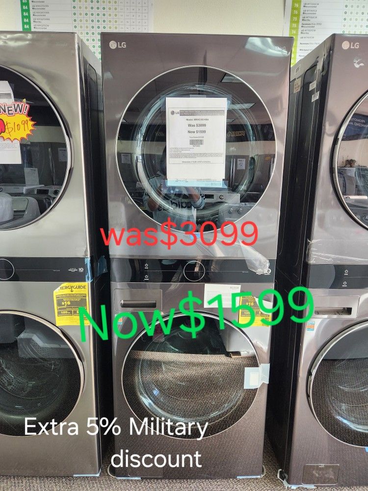 Heat Pump VENTLESS Dryer. LG FRONT LOAD Washtower $0 DOWN FINANCING Available