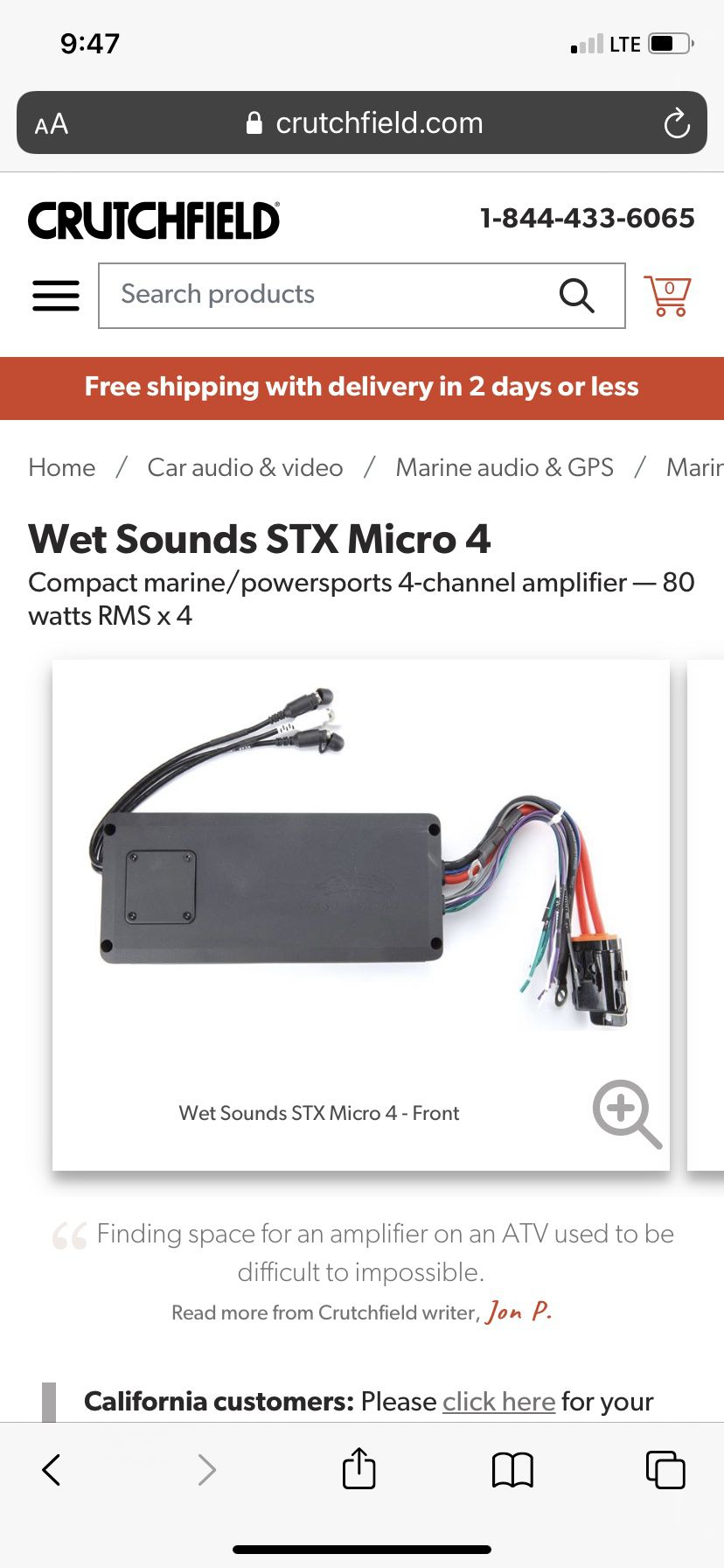Wet sounds Micro 4  Amplifier 