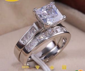 925 sterling silver princess cut