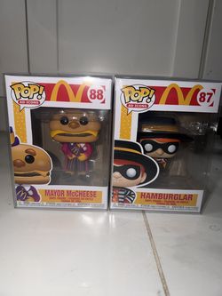 Funko Pop McDonald’s Ad Icons Mayor McCheese #88 & Hamburglar #87 with Protectors