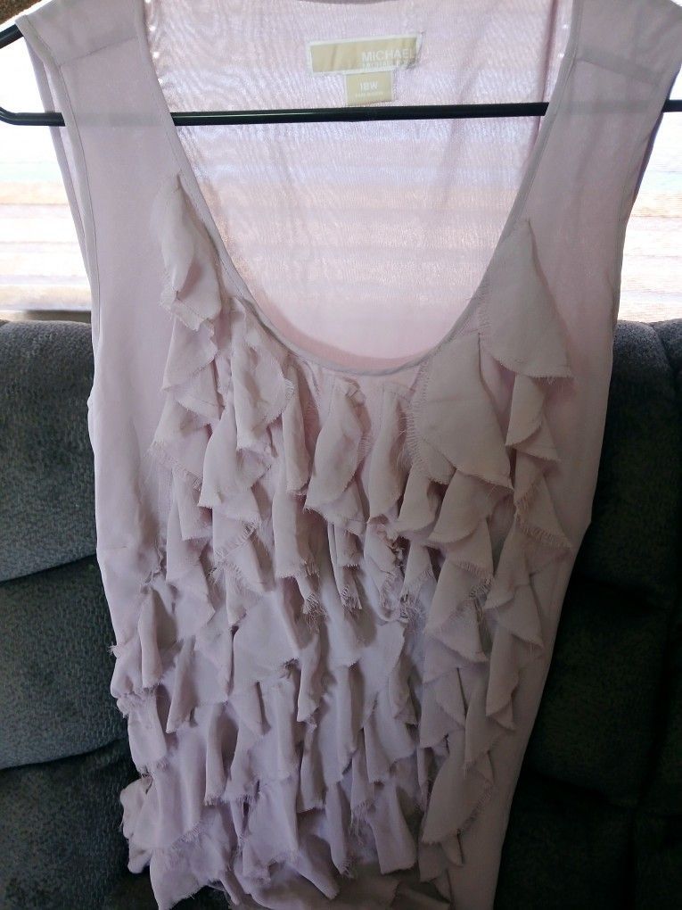 🤍Michael Kors Ruffled Tank Top Blouse Lavender🤍