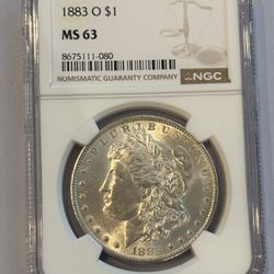 1883-O Morgan Silver Dollar $1 – NGC MS63 – Choice Mint State