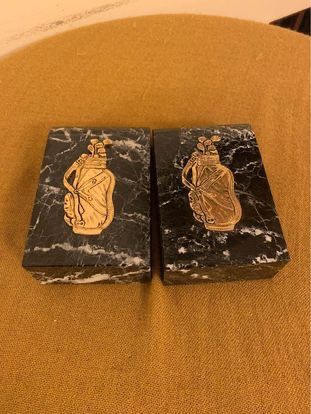 Vintage marble Golf Bookends