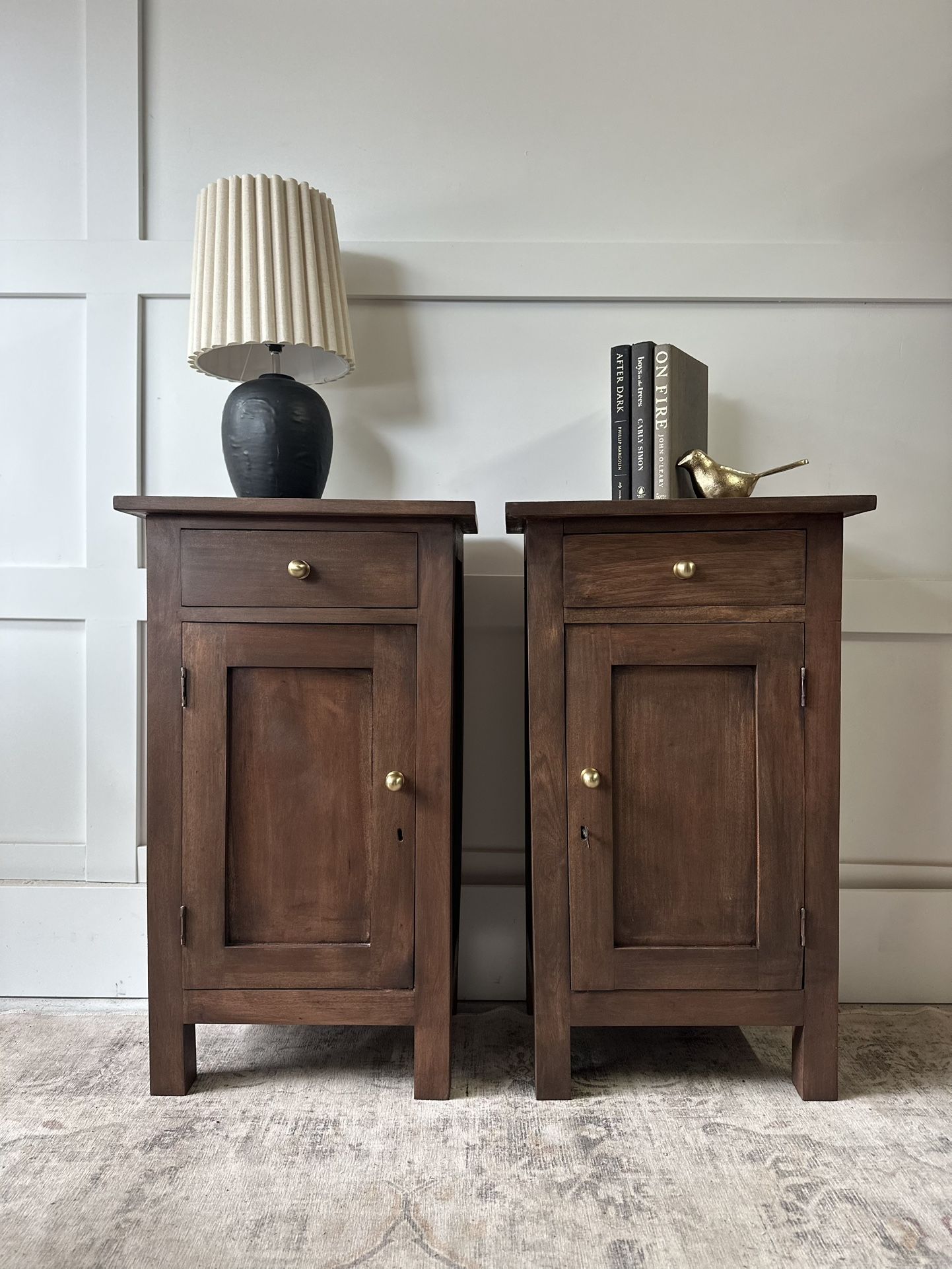Restored Solid Wood Mahogany Side Tables / nightstands / Side tables