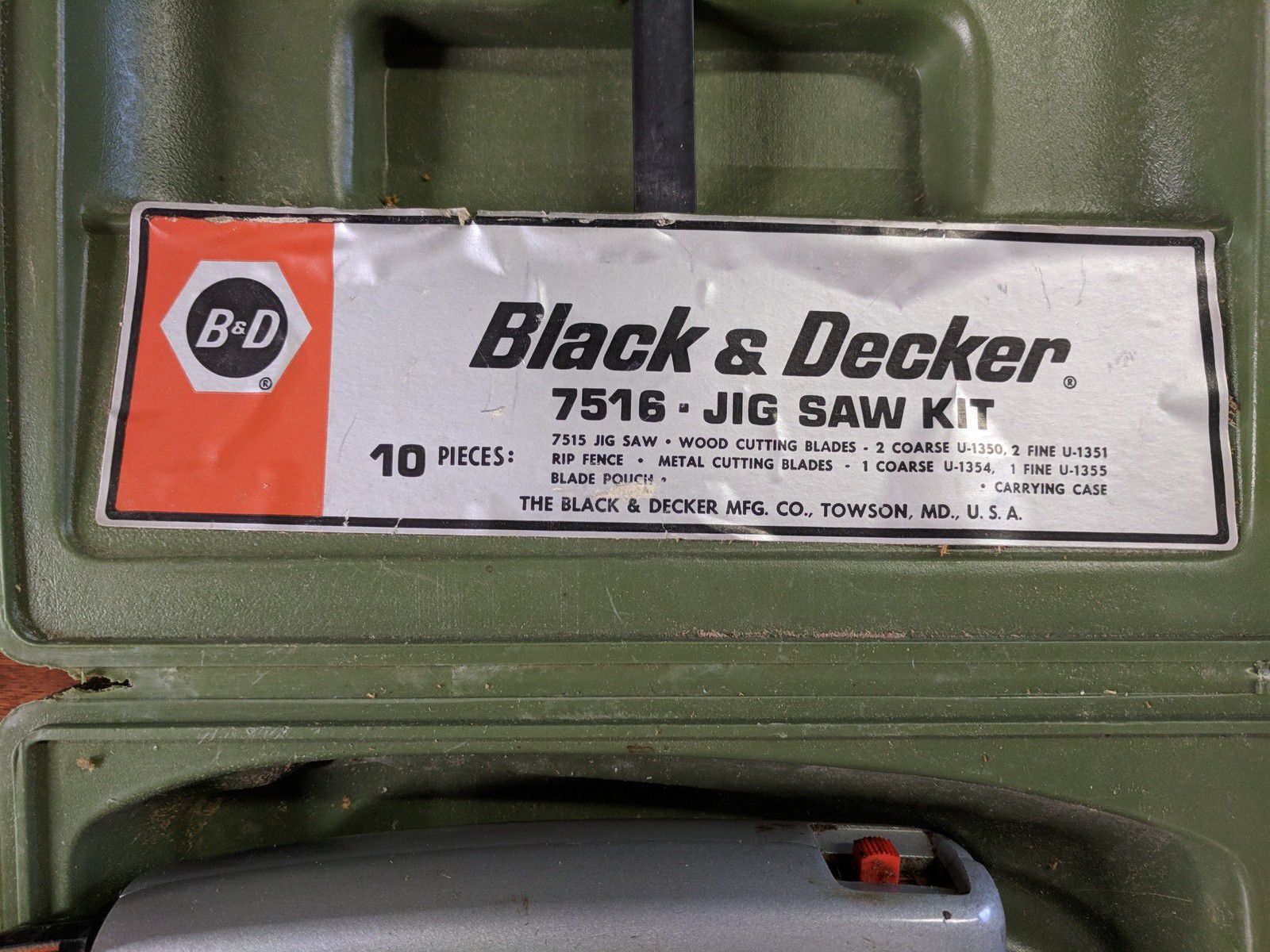 Black & Decker 7516 Jig Saw With Case 