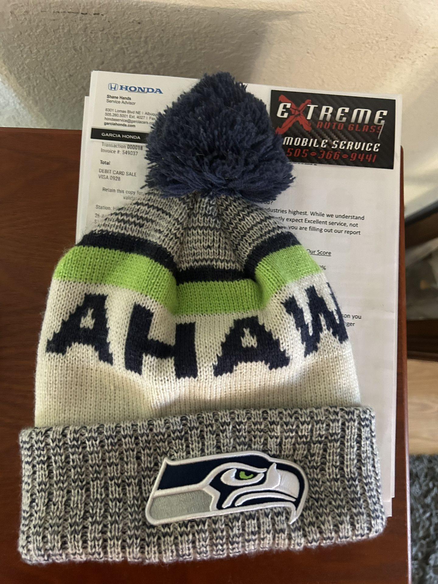 NEW ERA NFL Seattle Seahawks NFL Knit BLUE/GREEN/GREY Boggin Hat