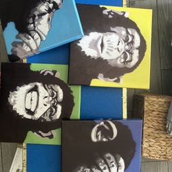 4 monkey canvas prints - Kids Room