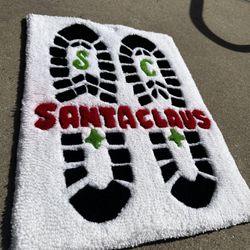 Tufted Santa Claus Boot Print Rug