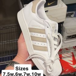 ADIDAS SUPERSTAR CLOUD WHITE WONDER BEIGE SIZE 10w,7.5w,7w,6w