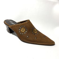 Art Effect leather pointed toe mules clogs women 6