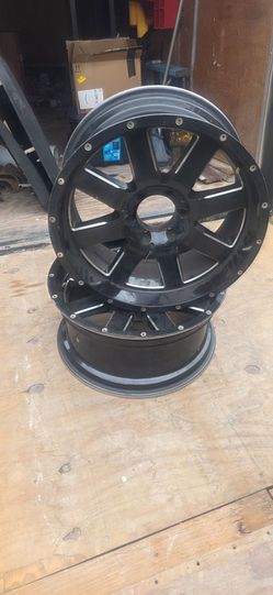 Set of 4 Black Aftermarket Truck Wheels