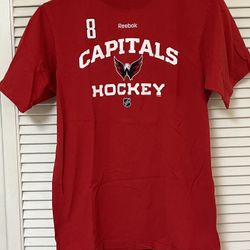 Washington Capitals Mens Red NHL Reebok Ovechkin 8 Face Off T-shirt- Medium VGUC