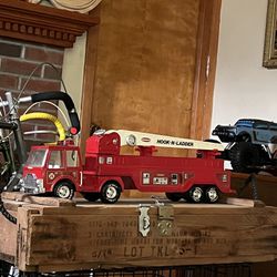 Vintage Pressed Steel Remco Hook & Ladder Fire Truck