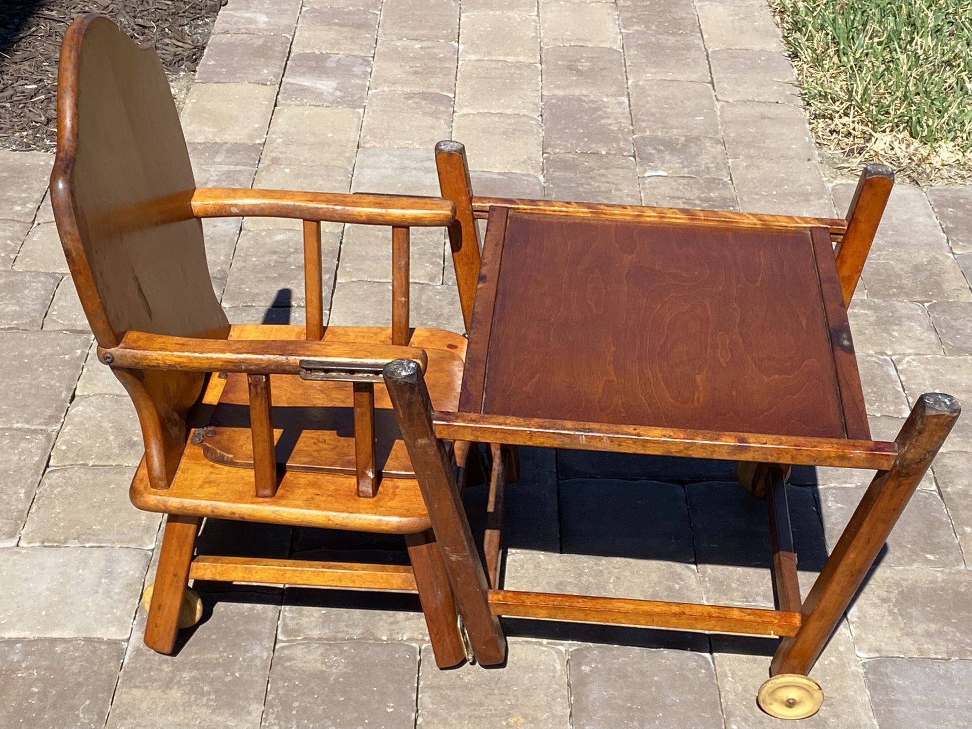 Antique Convertible High Chair