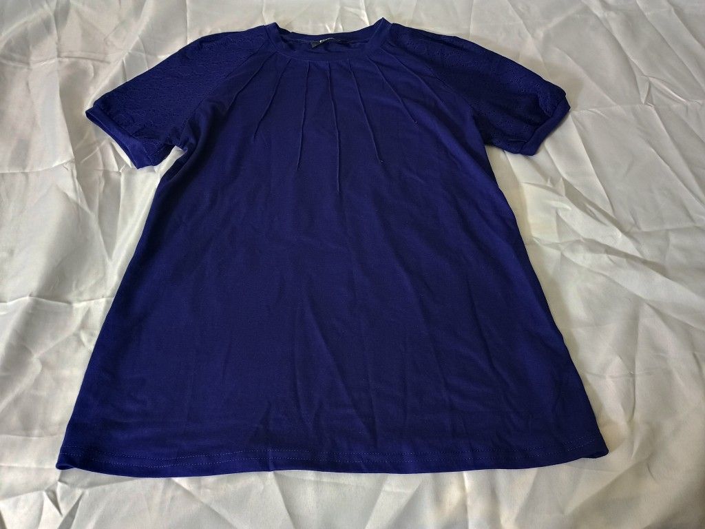 Zanzea Women's Navy Blue Short Sleeve Tunic Top