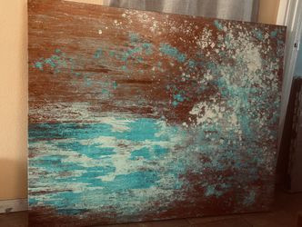 Large Abstract Wall Art. L=49” W=40” D=2 Inches.