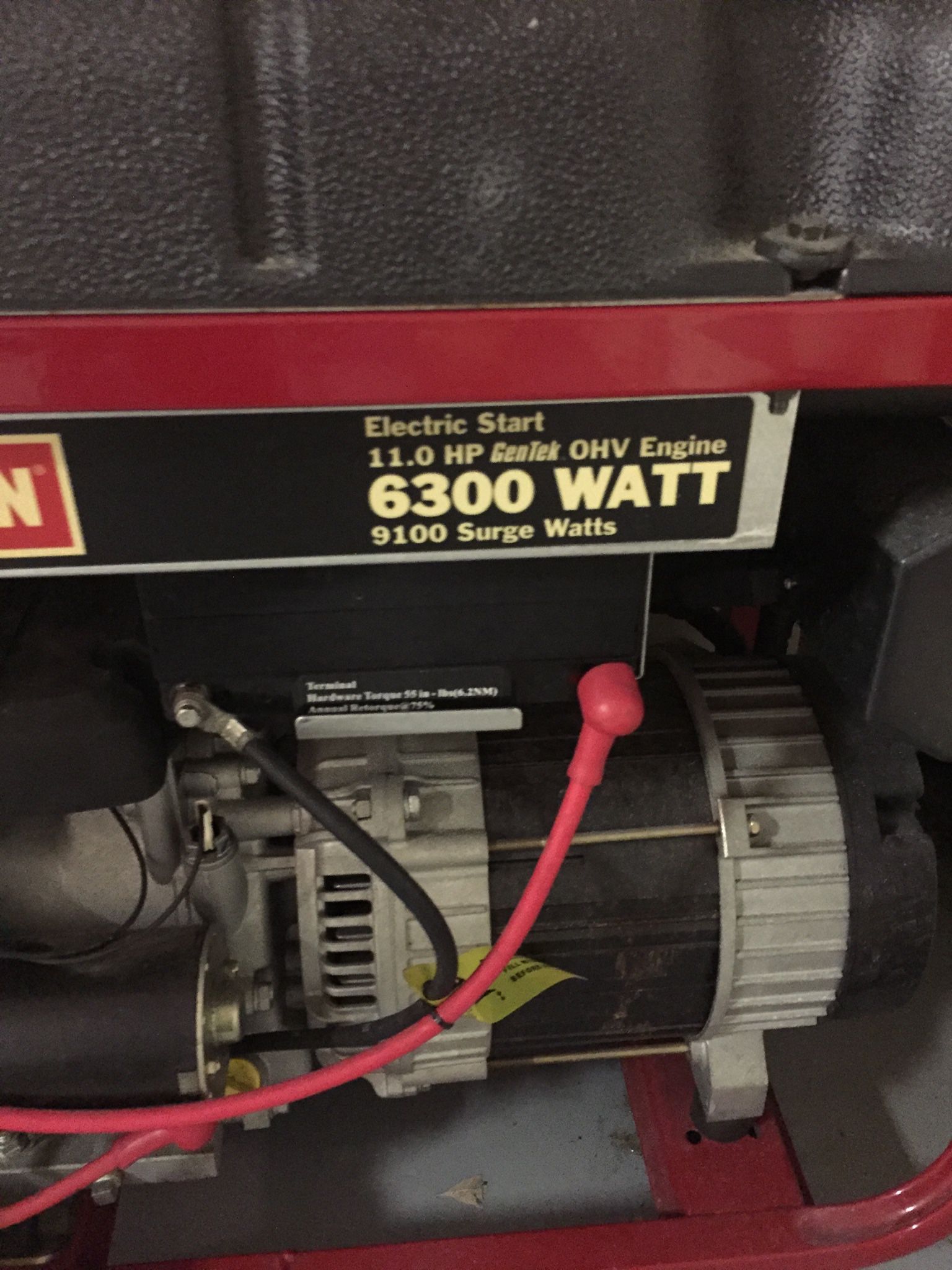 Craftsman 6300 Watt ELECTRIC START GENERATOR ONLY USED TWICE 