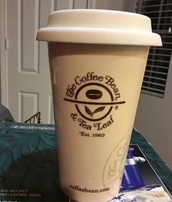 Coffee bean tea leaf porcelain mug