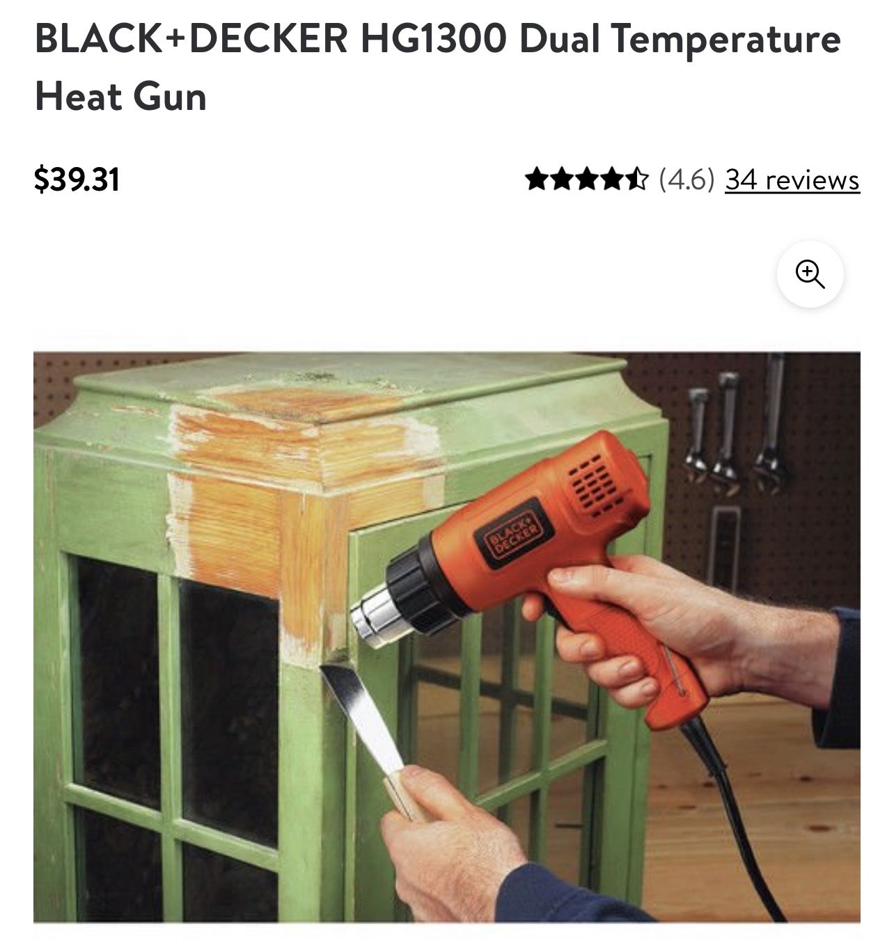 BLACK+DECKER Heat Gun with Dual Temperature Settings (HG1300)