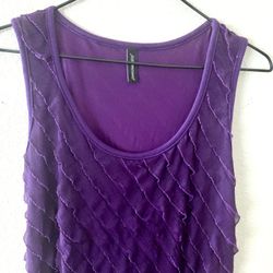 Purple Ruffled Top Size Medium 