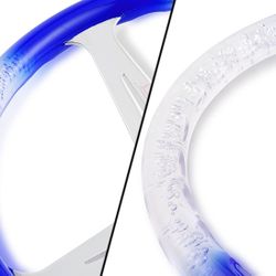 W-Power 350MM Blue/Clear Diamond Crystal Bubble 3-Spoke Racing Steering Wheel -(3-SW-980-BL