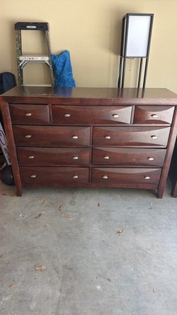 Dark Wood Dresser and Nightstand Set