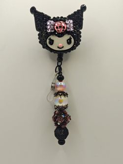 Jeweled Kuromi Alligator Badge Reel